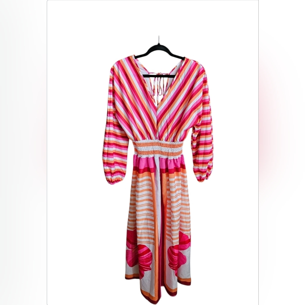 Striped Boho  Multicolor Maxi Dress
